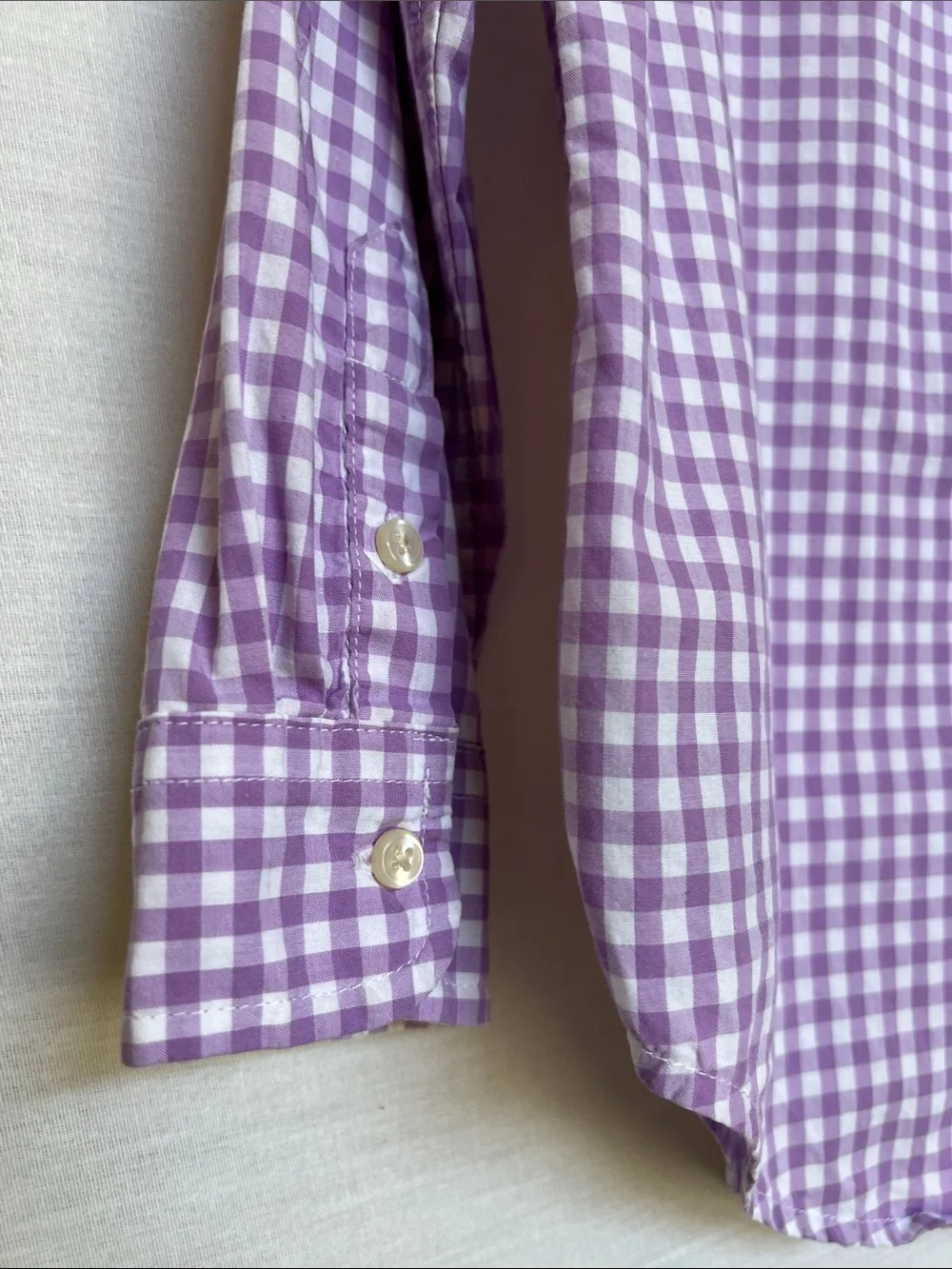 Ralph Lauren Kids Lavender and White Gingham Button-Down Shirt